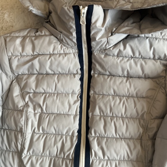Womens Nautica Gray Silver XL Puffer Jacket Detachable Hood Fleece Pocket - Picture 9 of 14